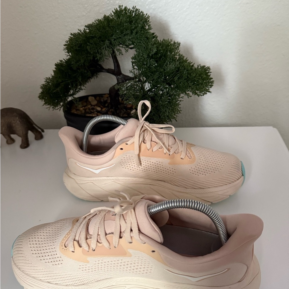 Hoka Peach and Cream Athletic Shoes - Picture 2 of 5